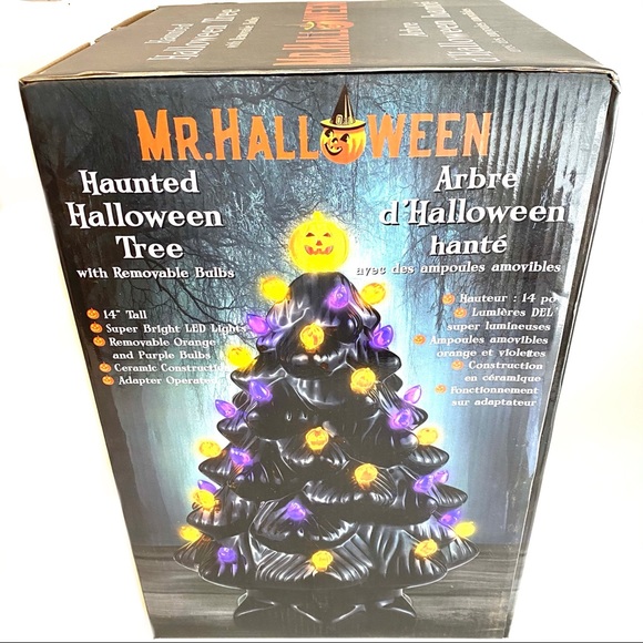 Mr Halloween Ceramic Tree Haunted Black 14